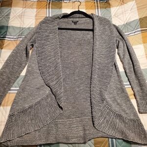 torrid Gray Open-Front Knit Cardigan